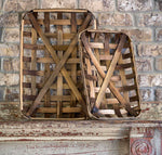 Load image into Gallery viewer, Farmhouse Rustic Set of 2 Tobacco Baskets
