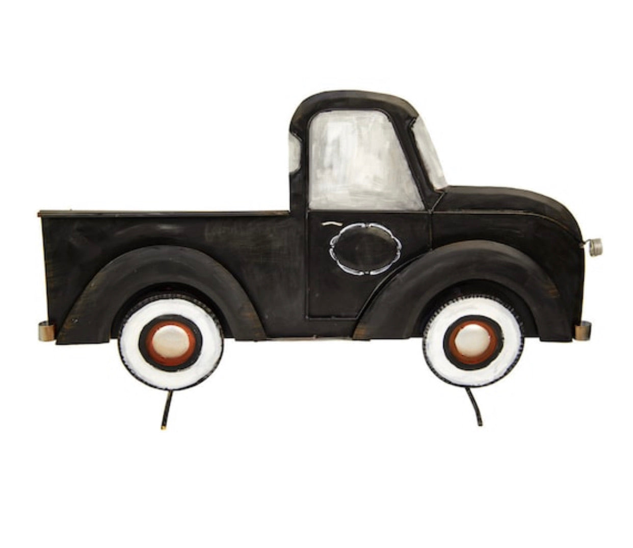 Farmhouse Black Pickup Truck Metal Stake