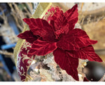 Load image into Gallery viewer, Burgundy Velvet Poinsettias Pack of 3
