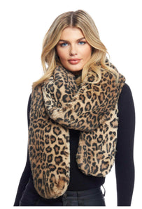 New! Leopard Long Faux Fur Scarf