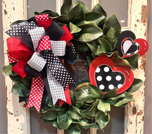 Valentines Day: Set of 3  Black & White Red Hearts