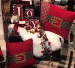 Load image into Gallery viewer, Santa Belt Beaded Red and Gold Pillow
