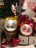 Load image into Gallery viewer, Musical 🎵Gold Ornament Snow Globe with Carolers
