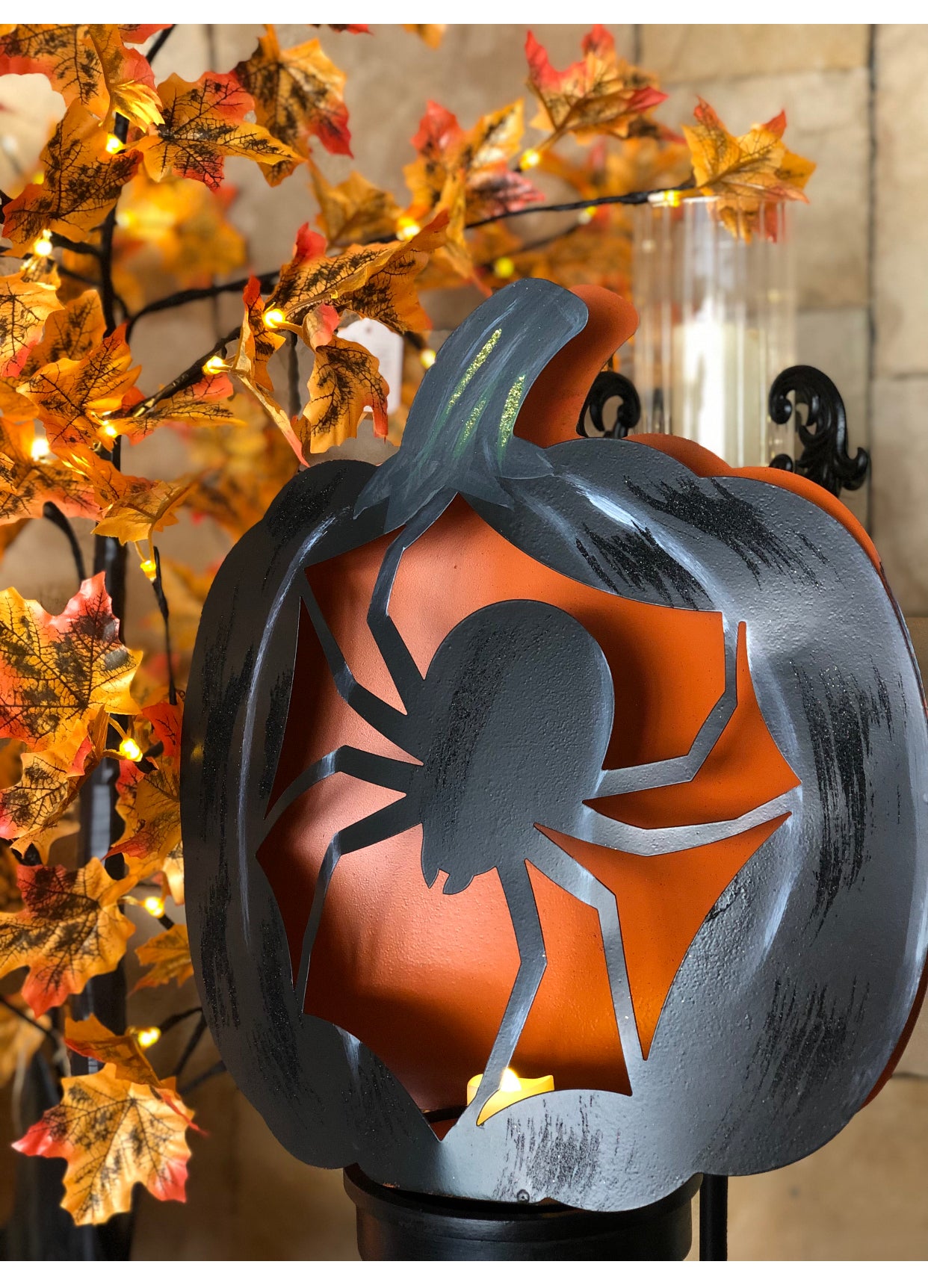 Fall/Halloween: Spider Luminary Pumpkin Light NOT included