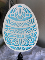 Load image into Gallery viewer, Set of 3 Large Glittered Metal Lace Easter Eggs Pastel Outdoor Stakes
