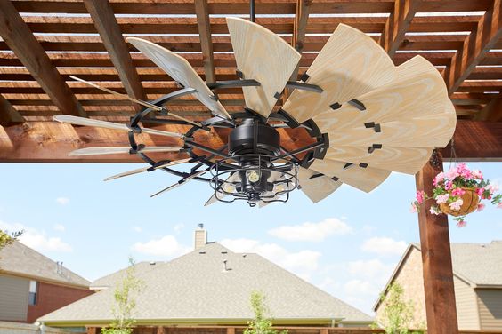 Noir Outdoor Windmill Ceiling Fan By