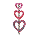 Load image into Gallery viewer, Valentine&#39;s Day: Three Hearts Metal Stake in Plaid, Floral and Xoxo
