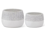 Load image into Gallery viewer, Set of 2 Short Stoneware Pots
