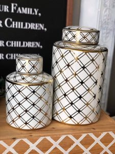 White & Gold Canisters (Set of 2)