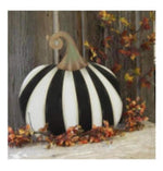 Load image into Gallery viewer, Large Short Black &amp; White Striped Pumpkin Stake
