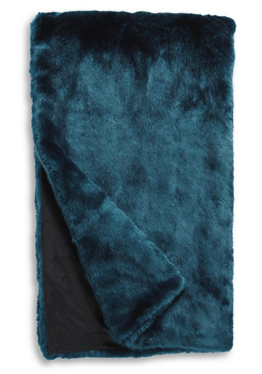 NEW! Sapphire Mink Faux Fur Throw