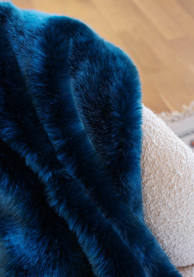 NEW! Sapphire Mink Faux Fur Throw